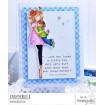 CURVY GIRL BOY MOM RUBBER STAMP (includes 2 sentiments)